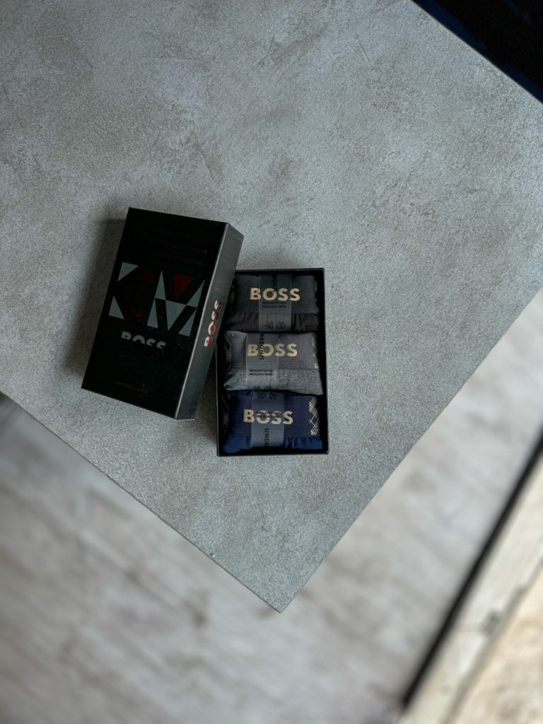 شورت مردانه باکسر BOSS پک سه تایی Black