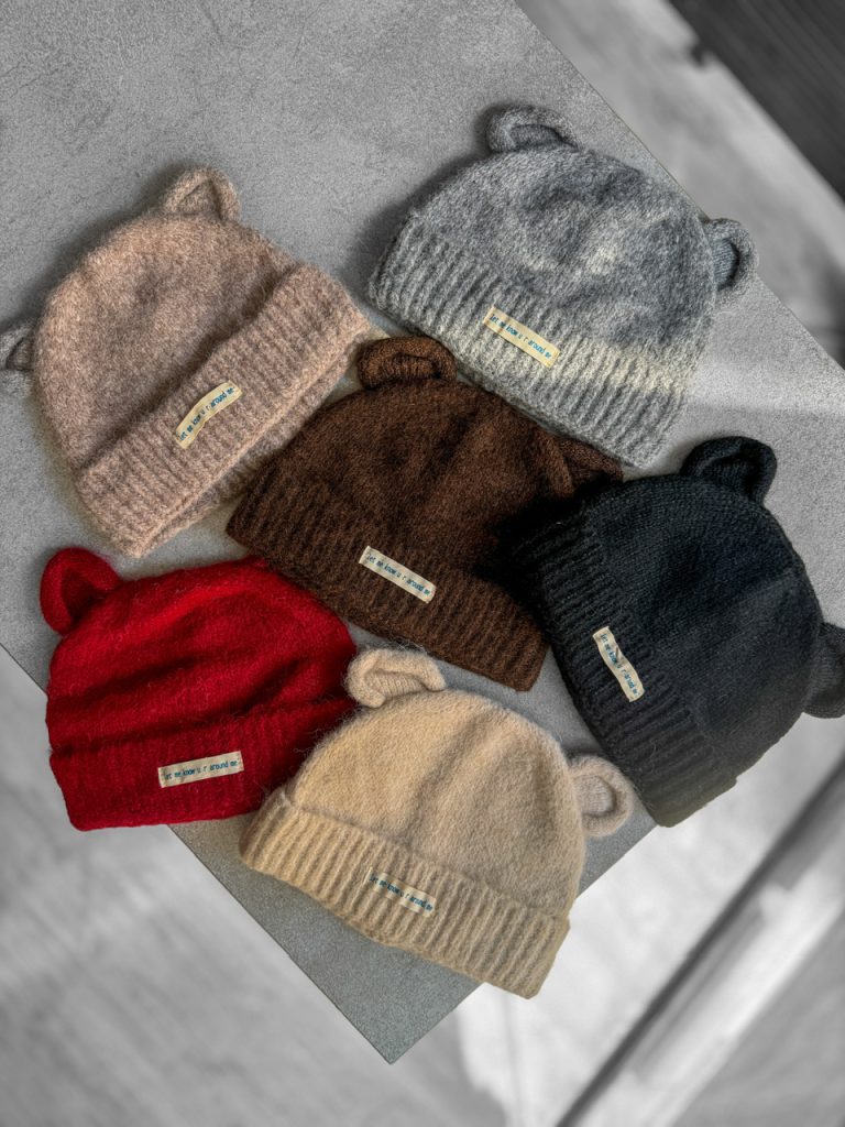 کلاه بافت موهر گوش دار Teddy Beanie کد 575